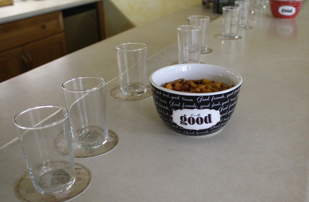 Itty bitty beer glasses so we don't get too hammered.